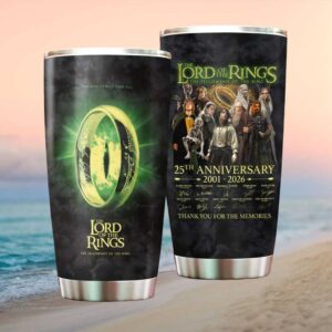 Lord of the Rings 25th Anniversary 2001 2026 Signature Cast Tumbler