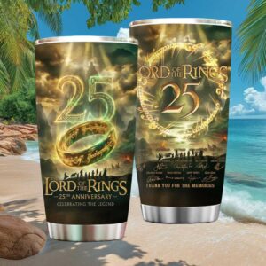 Lord of the Rings 25th Anniversary Celebrating the Legend Cast Signature Tumbler