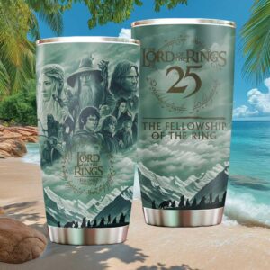 Lord of the Rings 25th Anniversary Fellowship Teal Misty Mountains Tumbler