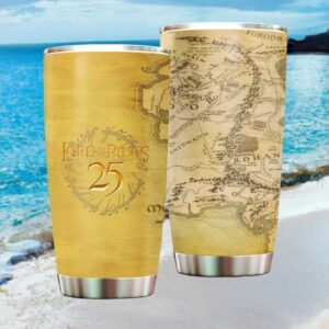 Lord of the Rings 25th Anniversary Middle Earth Map Vintage Tumbler
