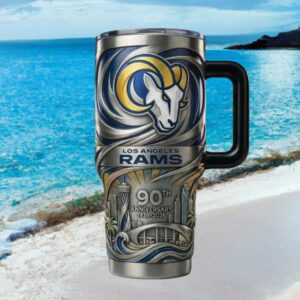 Los Angeles Rams 90th Anniversary 1936 2026 3D Heritage Tumbler