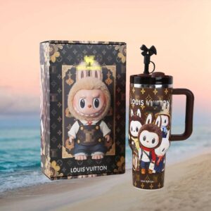 Luxury Style Monogrammed Bunny Character Group Design 40oz Travel Tumbler
