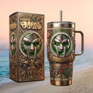 MF DOOM Operation Doomsday Hip Hop Legend 3D Sculpted Mask Tumbler