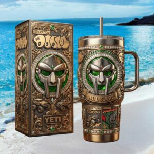MF DOOM Operation Doomsday Hip Hop Legend 3D Sculpted Mask Tumbler