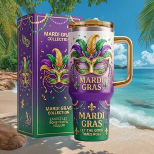 Mardi Gras Collection Masquerade “Let The Good Times Roll” 40oz Tumbler