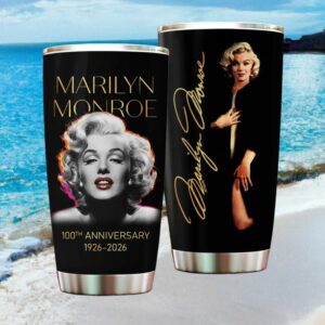 Marilyn Monroe 100th Anniversary 1926 2026 Black and Gold Tumbler