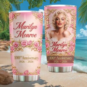 Marilyn Monroe 100th Anniversary Pink Rose Gold Portrait STumblerl Tumbler