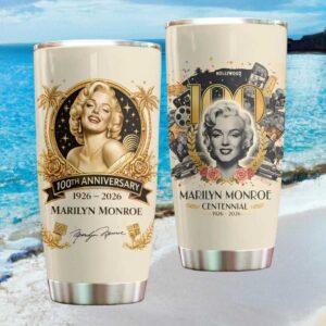 Marilyn Monroe Centennial 100th Anniversary Cream Hollywood Tumbler