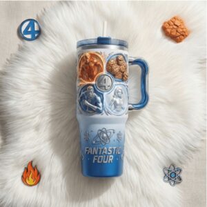 Marvel Fantastic Four Retro Comic Book 3D Sculpted Insulated Tumbler