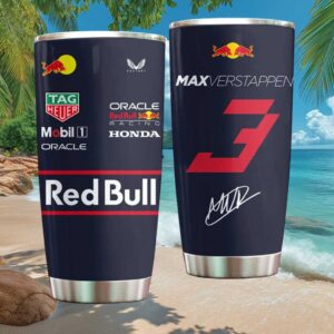 Max Verstappen Red Bull Racing F1 World Champion Number 3 Signature Series Stainless STumblerl Tumbler