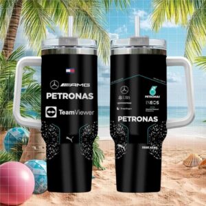 Mercedes AMG Petronas F1 Team Custom Name Tumbler Silver Arrows Edition