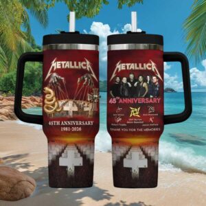 Metallica 45th Anniversary 1981 2026 Master of Puppets Handle Tumbler