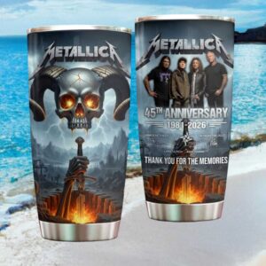 Metallica 45th Anniversary “Thank You For The Memories” Skull & Sword Tumbler