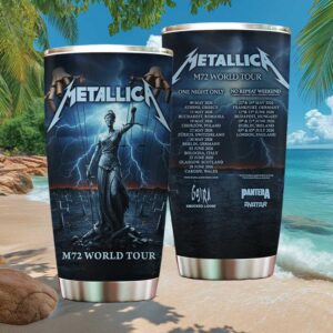 Metallica M72 World Tour 2026 And Justice For All Blue Lightning Tumbler