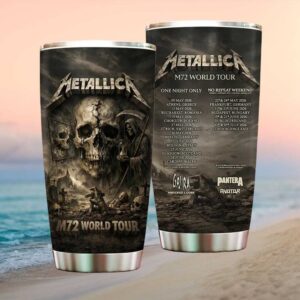 Metallica M72 World Tour 2026 European Tour Dates Skull Design Tumbler