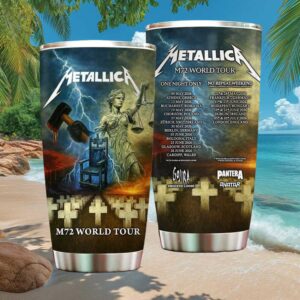 Metallica M72 World Tour 2026 Lady Justice Electric Chair Tumbler