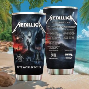 Metallica M72 World Tour 2026 One & Black Album Hybrid Design Tumbler