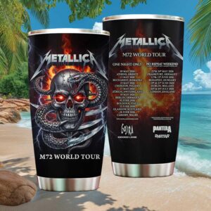 Metallica M72 World Tour 2026 Skull and Snake Fire Graphics Tumbler