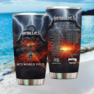 Metallica M72 World Tour 2026 Snake & Guitar Lightning Stainless Steel Tumbler