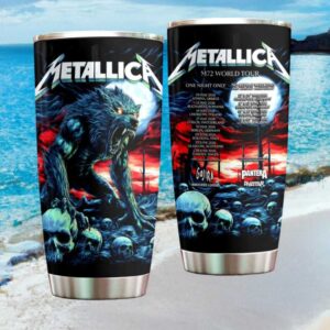 Metallica M72 World Tour 2026 Werewolf & Skulls Horror Art Insulated Tumbler