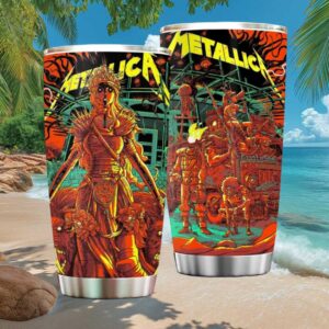 Metallica Psychedelic Queen and Monsters Comic Style Art Tumbler