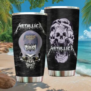 Metallica Pushead Skull Art Stainless Steel Tumbler, Heavy Metal Fan Gift