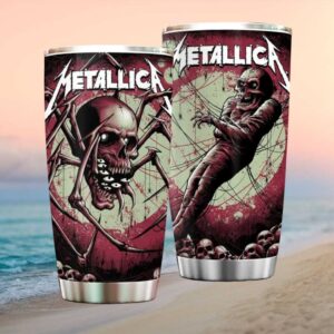 Metallica Skull & Spider Web Heavy Metal Art Graphic Insulated Tumbler