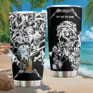 Metallica Spit Out The Bone Skeleton Artwork Heavy Metal Fan Tumbler
