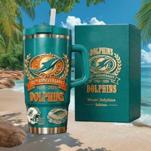 Miami Dolphins 60th Anniversary (1966 2026) Special Edition Insulated Tumbler