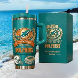 Miami Dolphins 60th Anniversary (1966 2026) Special Edition Insulated Tumbler