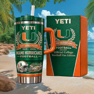 Miami Hurricanes 100th Anniversary Yeti Tumbler Official College Fan Edition