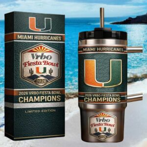 Miami Hurricanes 2026 Vrbo Fiesta Bowl Champions Limited Edition Tumbler