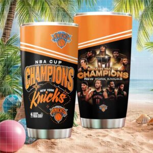 NBA TumblerChampions New York Knicks Commemorative Black & Orange  Tumbler