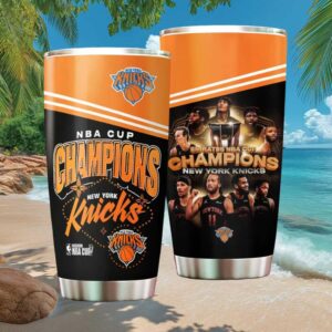 NBA TumblerChampions New York Knicks Commemorative Black & Orange Tumbler