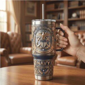 Navy Midshipmen “Honor Courage Commitment” 3D Crest Tumbler