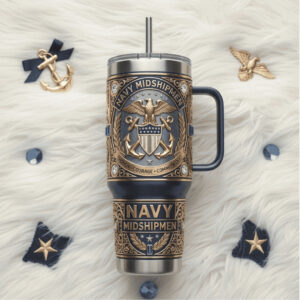 Navy Midshipmen “Honor Courage Commitment” 3D Crest Tumbler