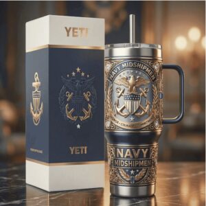 Navy Midshipmen “Honor Courage Commitment” 3D Crest Tumbler
