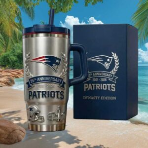 New England Patriots 25th Anniversary 2001 2026 Dynasty Edition Tumbler