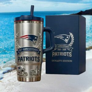 New England Patriots 25th Anniversary 2001 2026 Dynasty Edition Tumbler