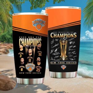 New York Knicks 2025 NBA TumblerChampions Signed Trophy Edition Tumbler