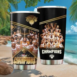 New York Knicks 2025 NBA TumblerChampions Team Celebration Travel Tumbler