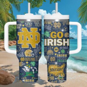 Notre Dame Fighting Irish Go Irish Collegiate Monogram Tumbler Wrap