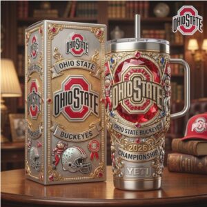 Ohio State Buckeyes 2026 Championship Commemorative Jewel Encrusted Tumbler