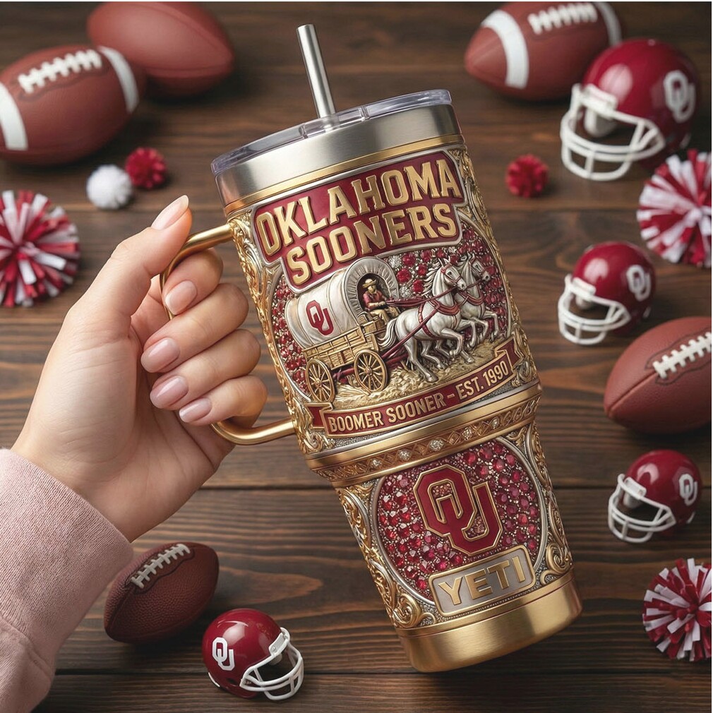 Oklahoma Sooners Boomer Sooner Limited Edition 40oz Tumbler with Handle Oklahoma Sooners Boomer Sooner Limited Edition 40oz Tumbler with Handle