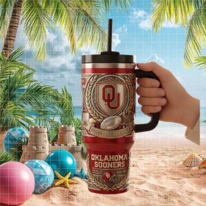 Oklahoma Sooners Forged In Oklahoma NCAA 3D Embossed Insulated Tumbler