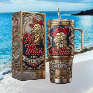 Ole Miss Rebels Hotty Toddy Custom 3D Inflated Tumbler & Box