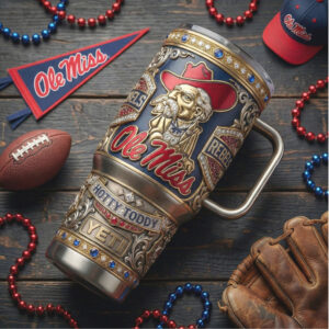 Ole Miss Rebels Hotty Toddy Vintage Mascot Embossed 40oz Tumbler