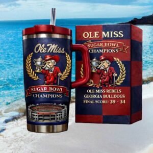 Ole Miss Rebels Sugar Bowl Champions 40oz Tumbler with Handle