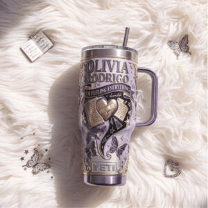 Olivia Rodrigo “Feeling Everything” Lavender Butterfly 3D Tumbler