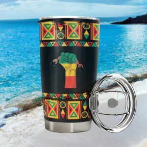 Pan African Freedom Fist & Geometric Pattern Heritage Insulated Tumbler